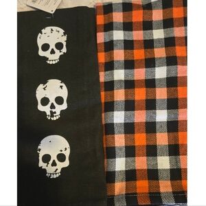 Halloween Skull and Plaid Kitchen Towels